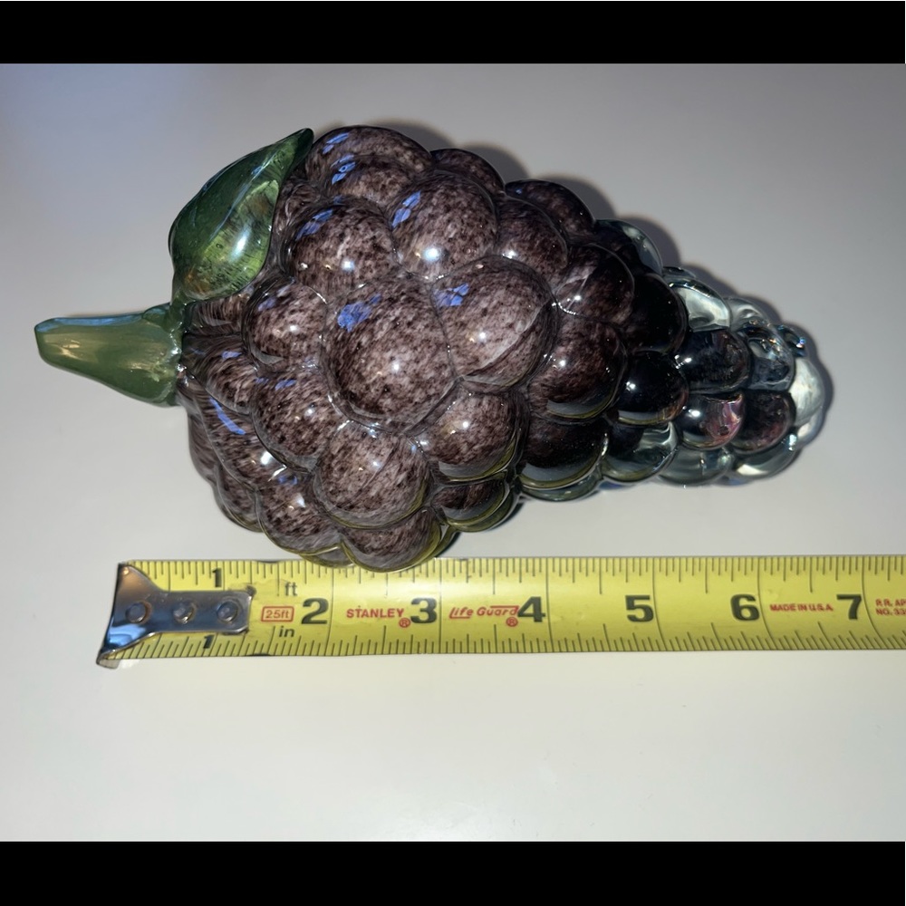 🍇Hand Blown Glass Purple Grapes Decor